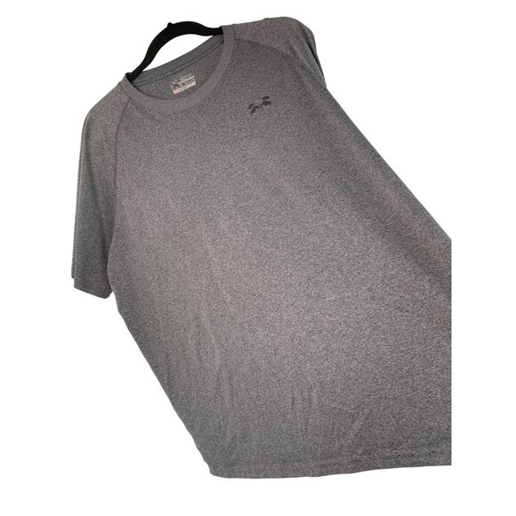 Under Armour Loose 2XL crew neck T-Shirt HeatGear Heather Black GUC 7849 - Picture 2 of 7